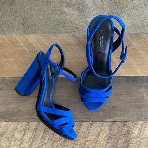 Zara Blocked Heel Sandals Size 7